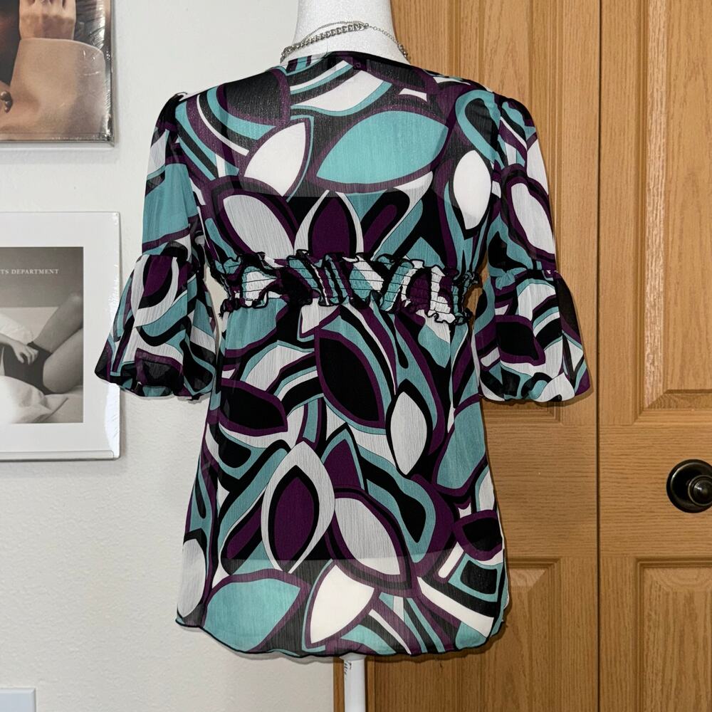 Byer Girl VTG Y2K Babydoll Fairy Top Girls Size XL Purple Turquoise Layered Boho - Picture 3 of 9
